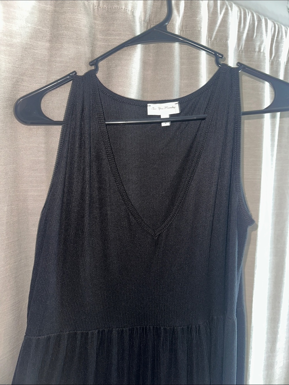 See You Monday Black Sleeveless Tiered Maxi Dress - Picture 3 of 3